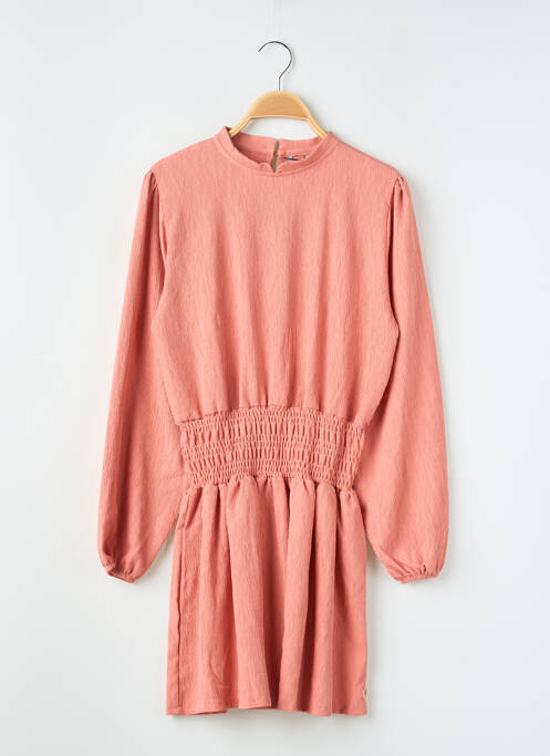 Robe mi-longue col rond manches longues rose LEVV LABEL fille