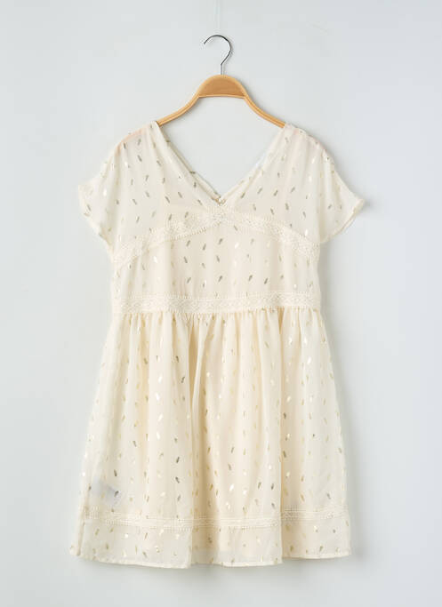Robe mi-longue doublure manches courtes beige MAYORAL fille