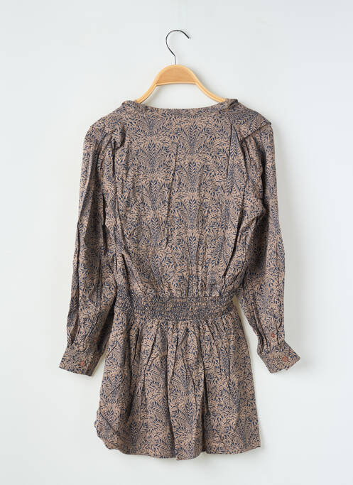 Robe mi-longue doublure manches longues marron LEVV LABEL fille