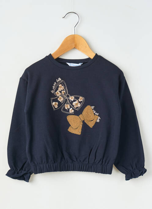 Sweat-shirt tissage jersey manches longues bleu MAYORAL fille