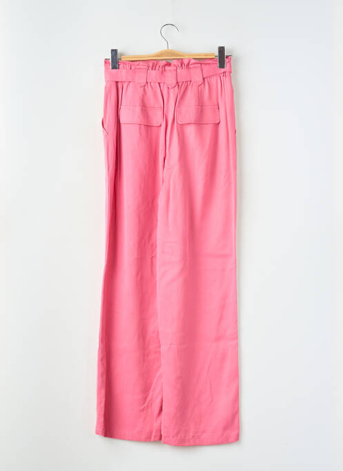 Pantalon droit tissage popeline taille haute rose C'EST BEAU LA VIE femme