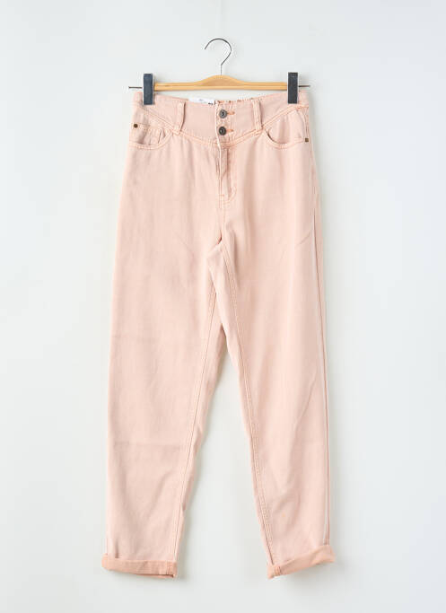 Jeans coupe droite taille haute taille haute rose C'EST BEAU LA VIE femme
