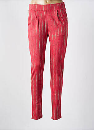 Pantalon slim taille élastique taille normale rouge ICHI femme