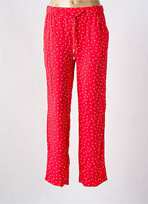 Pantalon droit tissage popeline taille normale rose ÉTYMOLOGIE femme