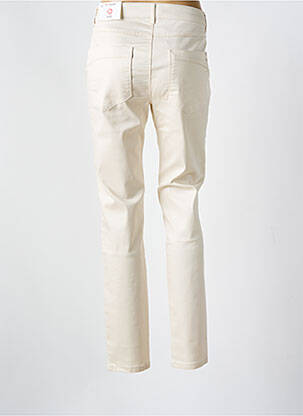 Pantalon slim tissage popeline taille normale beige MORGAN femme