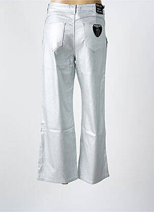 Pantalon large fermeture zippée sous rabat boutonné taille normale argent DENIM LIFE femme