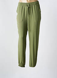 Pantalon droit tissage popeline taille normale vert TIFFOSI femme