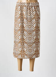 Jupe mi-longue coupe droite marron GARCIA femme