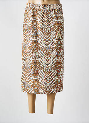 Jupe mi-longue coupe droite marron GARCIA femme