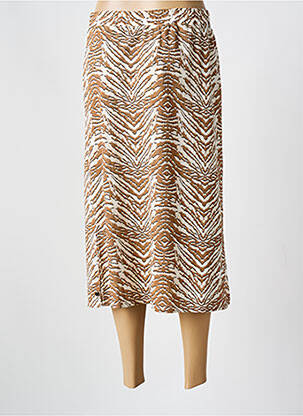 Jupe mi-longue stretch marron GARCIA femme