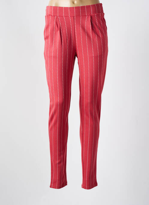 Pantalon slim taille élastique taille normale rouge ICHI femme