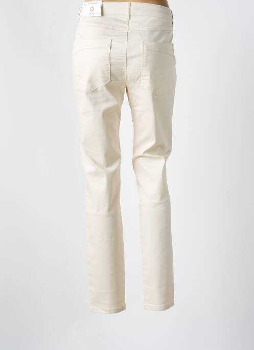 Pantalon slim tissage popeline taille normale beige MORGAN femme
