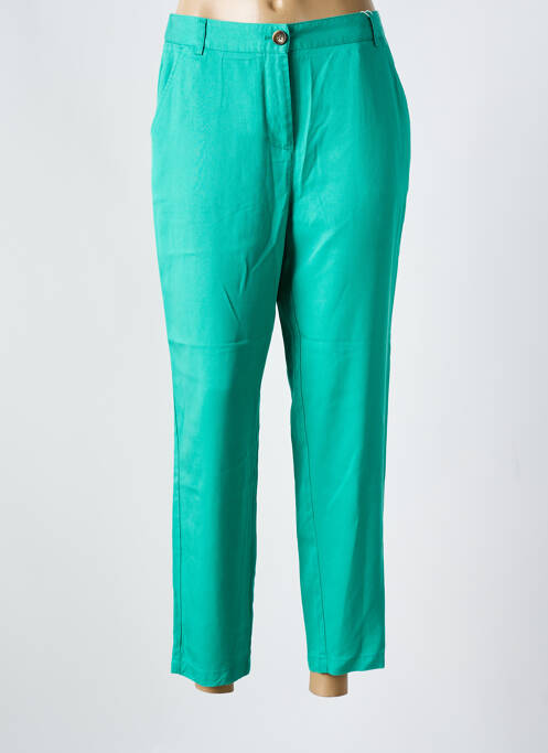Pantalon droit tissage popeline taille normale vert C'EST BEAU LA VIE femme