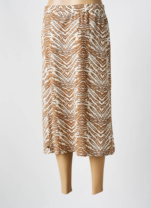 Jupe mi-longue coupe droite marron GARCIA femme