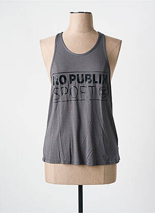 Top coupe fluide sans manche gris NO PUBLIK femme