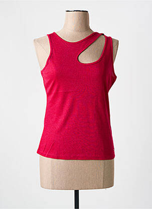Top coupe cintrée sans manche rouge MORGAN femme
