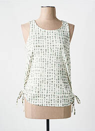 Top imprimé fantaisie sans manche vert BROADWAY femme