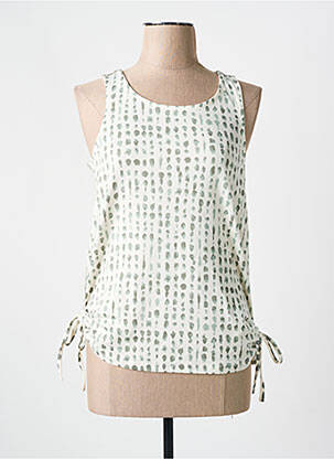 Top imprimé fantaisie sans manche vert BROADWAY femme