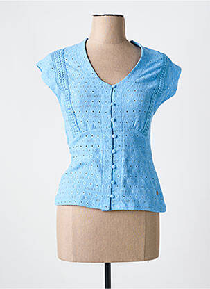 Top manches courtes manches courtes bleu GARCIA femme