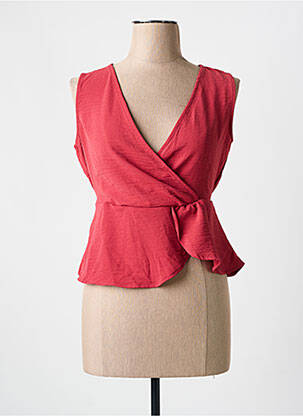Top col v sans manche rouge TIFFOSI femme