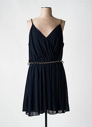 Robe courte fermeture zippée au dos fines bretelles noir MORGAN femme