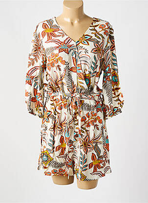 Combishort coupe cintrée manches 3/4 marron GARCIA femme