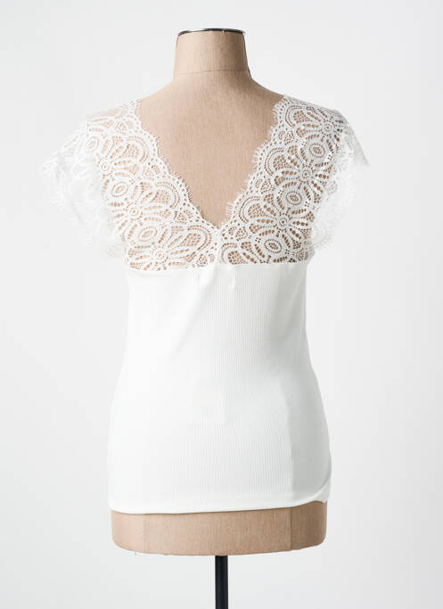 Top manches courtes manches courtes blanc DEELUXE femme