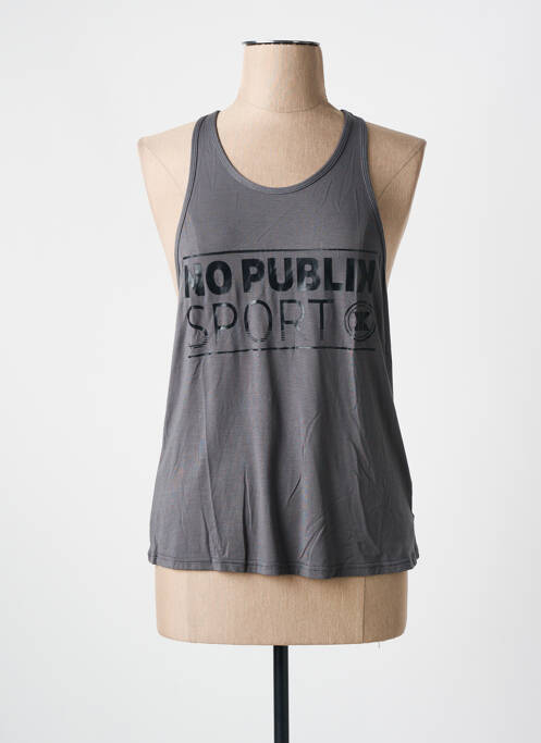 Top coupe fluide sans manche gris NO PUBLIK femme