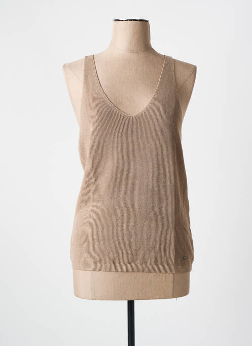 Top coupe cintrée fines bretelles beige BROADWAY femme
