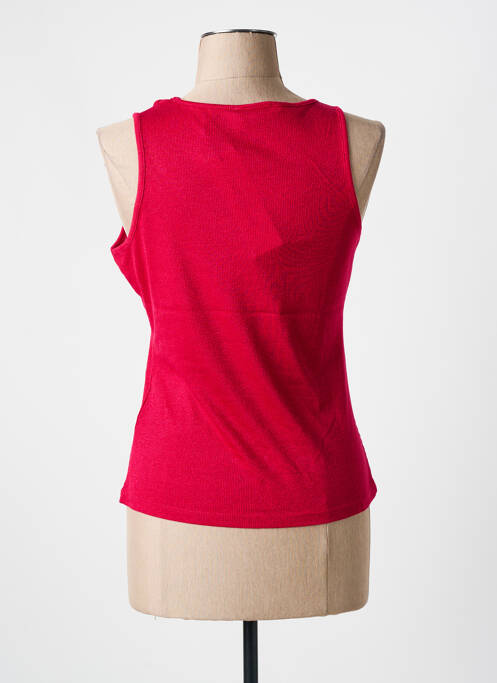 Top coupe cintrée sans manche rouge MORGAN femme