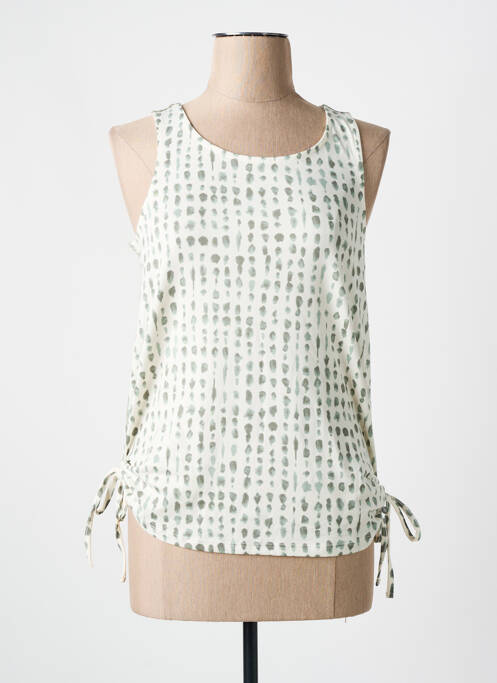 Top imprimé fantaisie sans manche vert BROADWAY femme