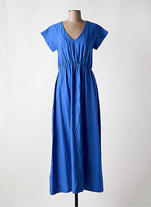 Robe longue manches courtes manches courtes bleu C'EST BEAU LA VIE femme