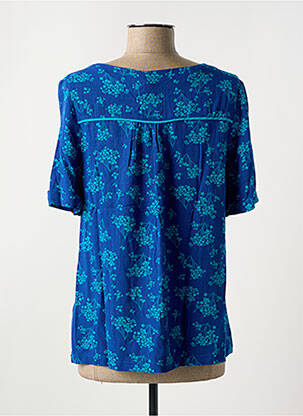 Blouse imprimé fleurs manches courtes bleu ÉTYMOLOGIE femme