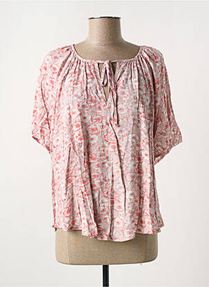 Blouse imprimé fleurs manches courtes rose BROADWAY femme