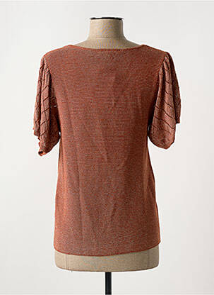 Pull coupe cintrée manches courtes orange GARCIA femme
