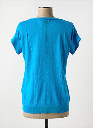 Pull stretch manches courtes bleu BROADWAY femme