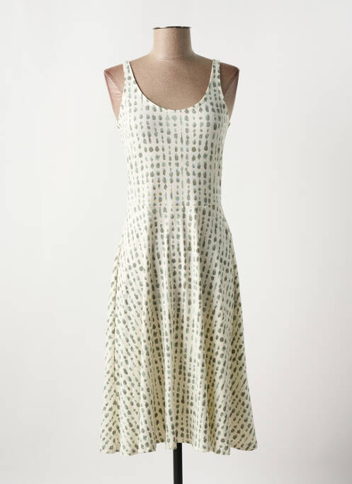 Robe mi-longue imprimé fantaisie fines bretelles beige BROADWAY femme