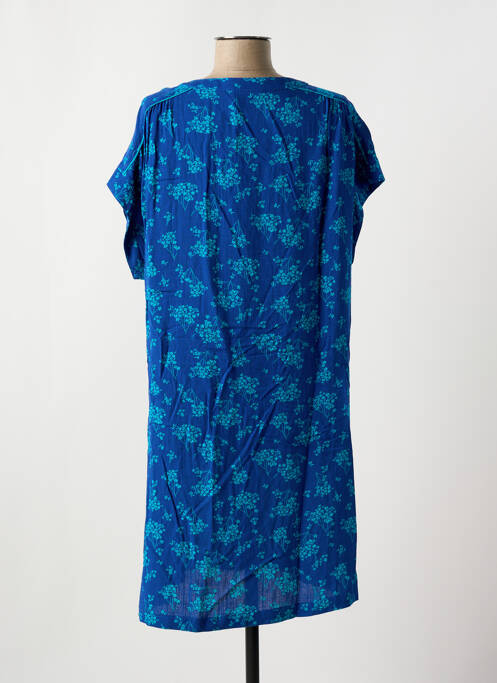 Robe courte imprimé fleurs manches courtes bleu ÉTYMOLOGIE femme