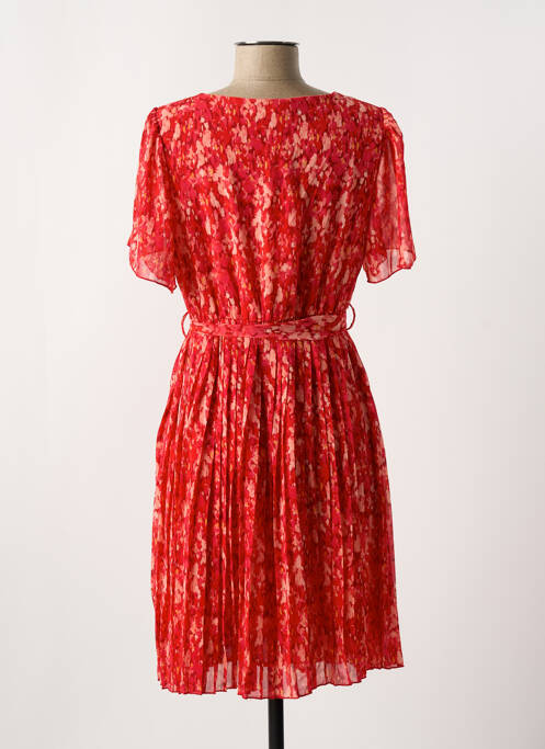 Robe courte manches courtes manches courtes rouge LILIE ROSE femme