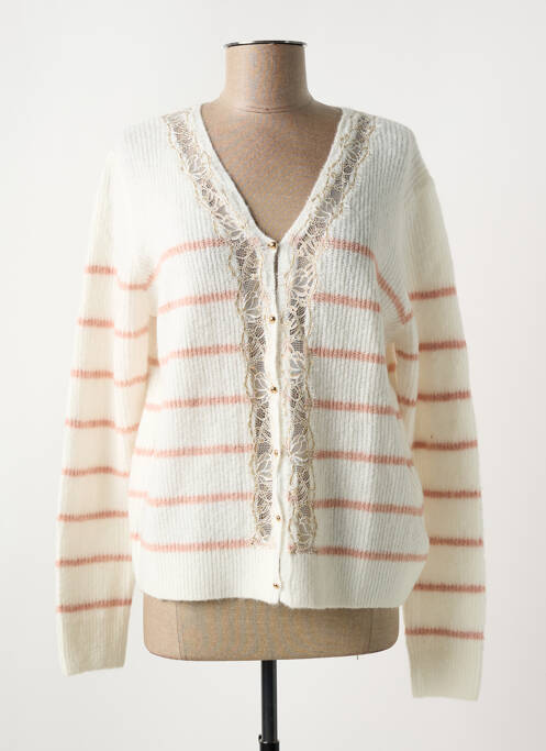 Gilet manches longues resserrée sur le bas beige M&G MONOGRAM femme