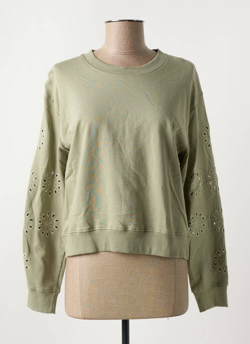 Sweat-shirt stretch manches longues vert DEELUXE femme