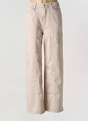 Jeans coupe droite stretch taille normale beige ICHI femme