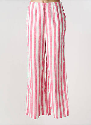 Pantalon large fermeture zip latéral rose ICHI femme