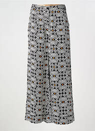 Pantalon large fermeture zippée sous rabat boutonné taille normale noir SURKANA femme