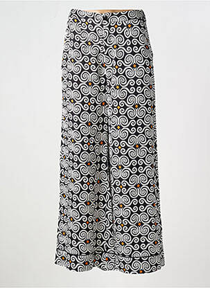 Pantalon large fermeture zippée sous rabat boutonné taille normale noir SURKANA femme