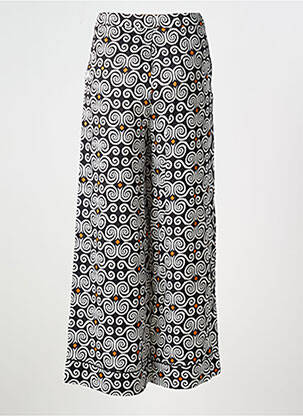 Pantalon large fermeture zippée sous rabat boutonné taille normale noir SURKANA femme
