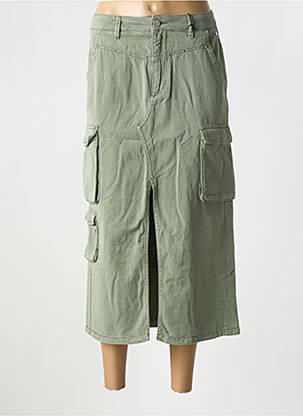 Jupe longue coupe droite vert FREEMAN T.PORTER femme