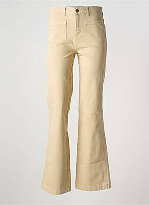 Pantalon flare coupe évasée beige GEISHA femme