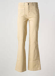 Pantalon flare coupe évasée beige GEISHA femme