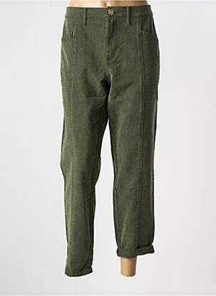 Pantalon droit fermeture zippée sous rabat boutonné vert WHITE STUFF femme